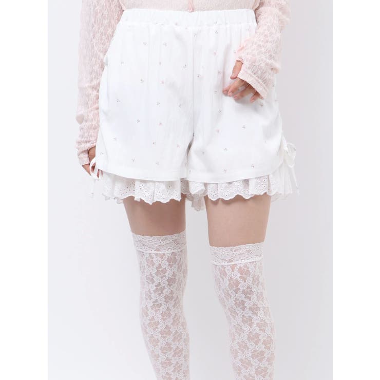 flowerレイヤードショートパンツ[品番：MKSW0061902]｜merry jenny
