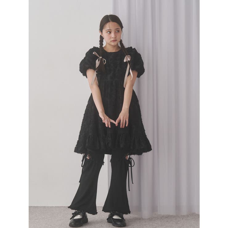 レースカットフリルリブパンツ[品番：MKSW0062993]｜merry jenny