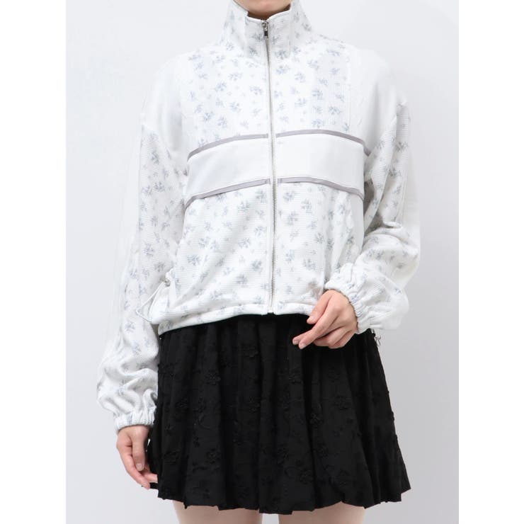 ブルー | flowerリボンプリーツミニスカート | merry jenny