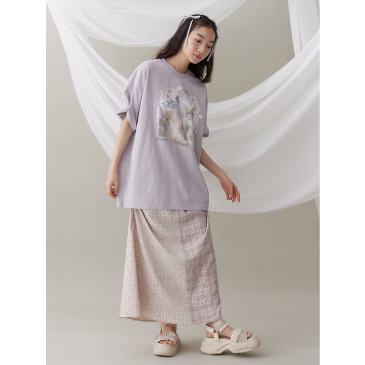 check×checkリボンギャザースカート | merry jenny | 詳細画像12 