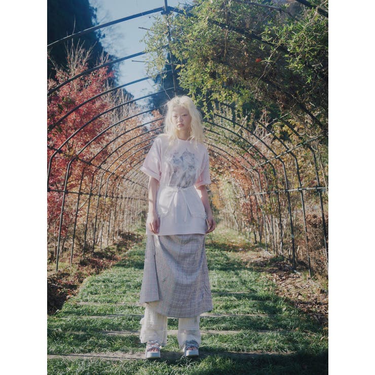 check×checkリボンギャザースカート | merry jenny | 詳細画像2 