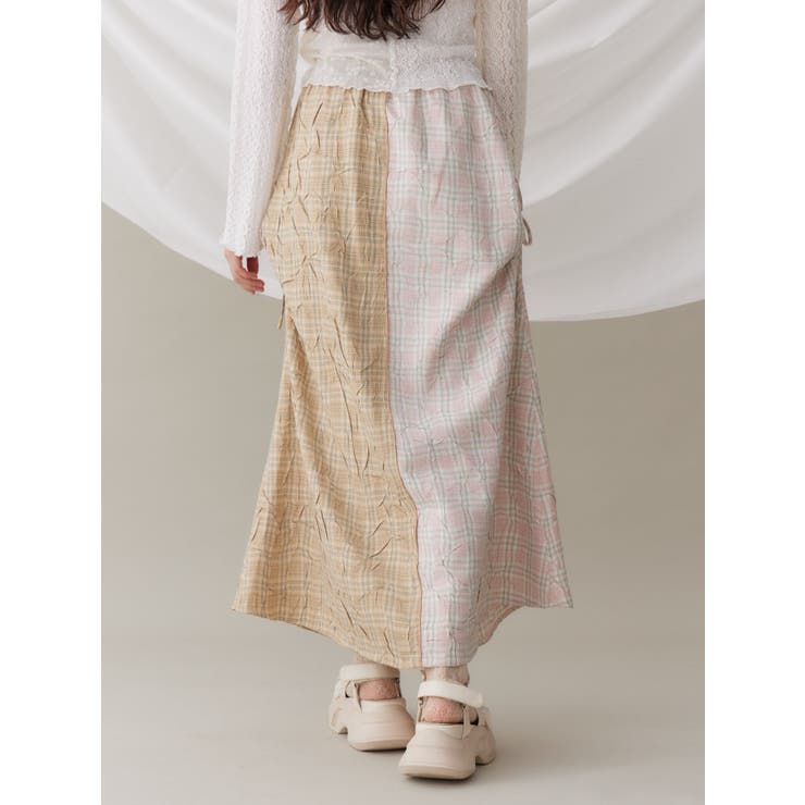 check×checkリボンギャザースカート | merry jenny | 詳細画像5 