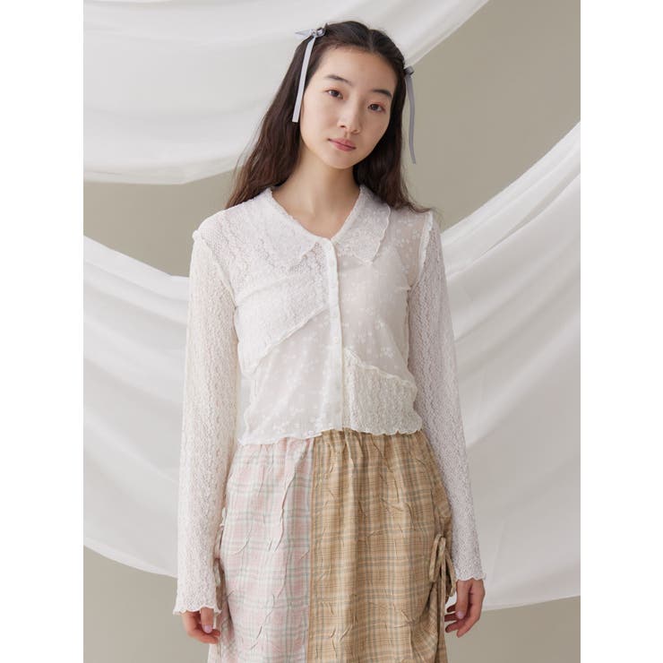 check×checkリボンギャザースカート | merry jenny | 詳細画像6 