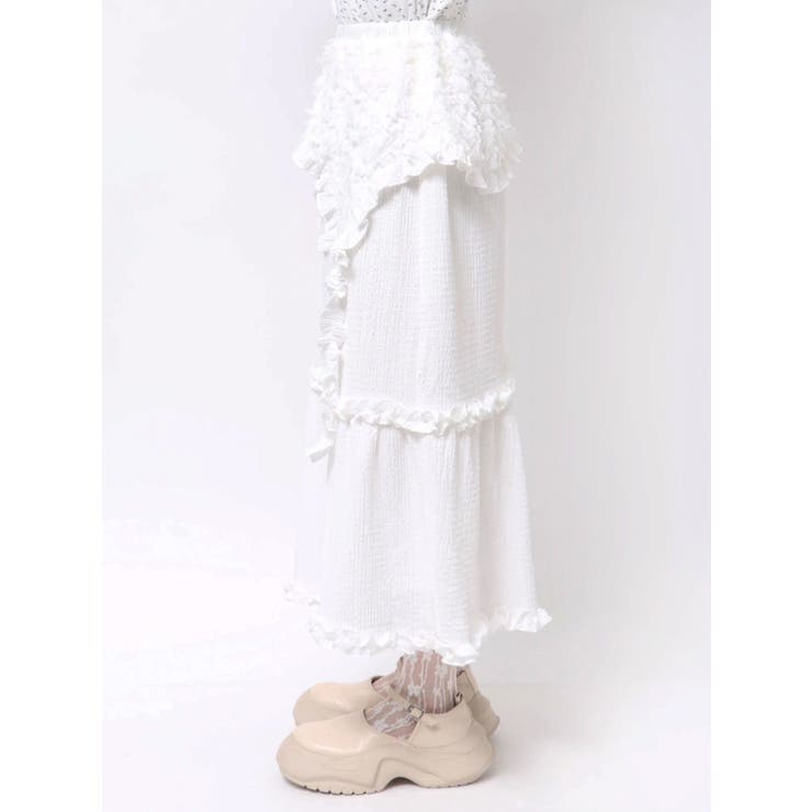 ガーターフリルスカート[品番：MKSW0063418]｜merry jenny