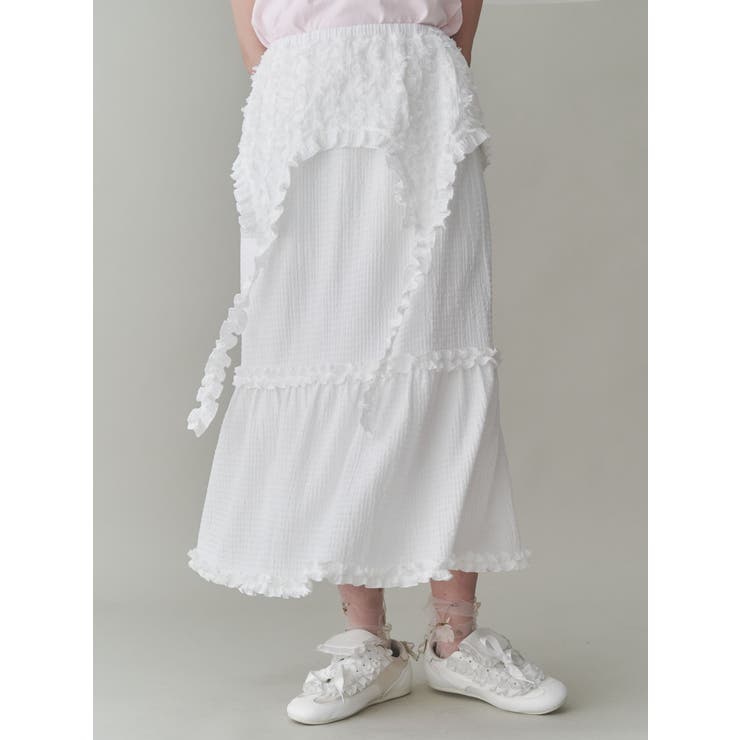 オフホワイト | ガーターフリルスカート | merry jenny