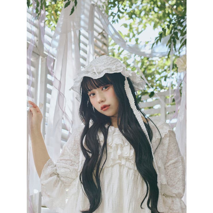 ribbonフリルハット[品番：MKSW0063413]｜merry jenny