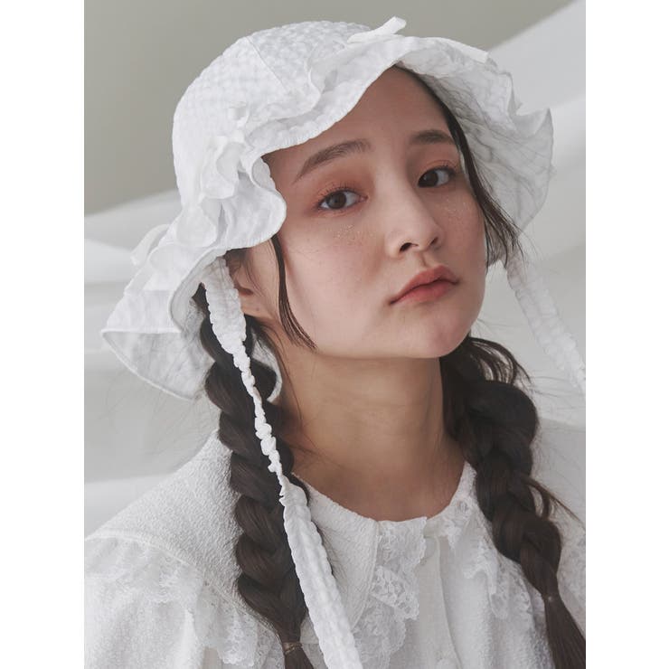 ribbonフリルハット[品番：MKSW0063413]｜merry jenny（メリージェ二ー