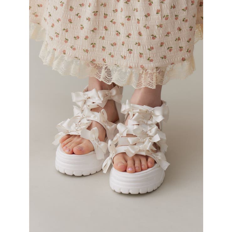 靴 merry jenny ribbon ribbon sandal ribbon ribbonベルクロサンダル[品番：MKSW0063422]｜merry