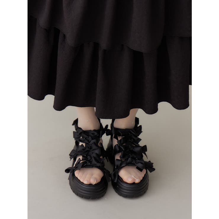 ribbon ribbonベルクロサンダル[品番：MKSW0063422]｜merry jenny
