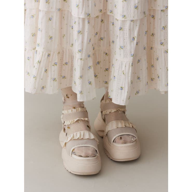 フリルメッシュスニーカーサンダル | merry jenny | 詳細画像5 