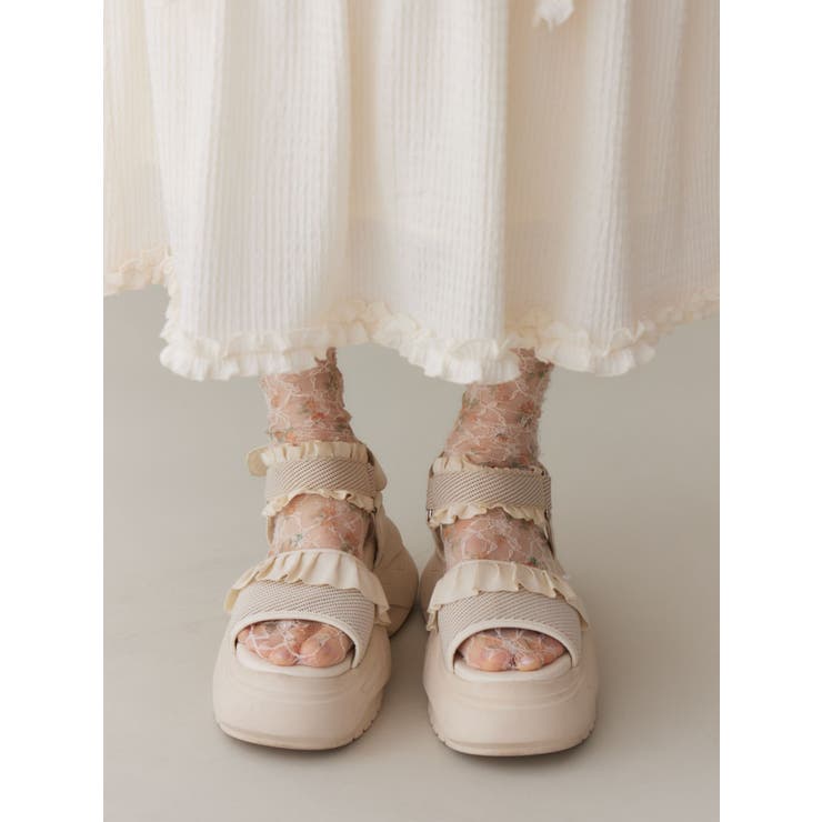 フリルメッシュスニーカーサンダル | merry jenny | 詳細画像7 