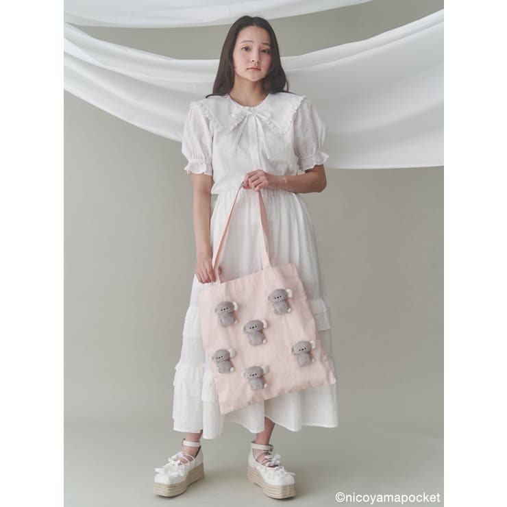 merry jenny にこやまポッケ おすわりコアラのぬいぐるみトート merry jenny(メリージェニー)」ぬいぐるみ作家「にこやまポッケ