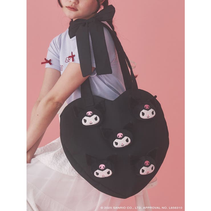 メロクロコラボ】KUROMI heart tote bag[品番：MKSW0064652]｜merry
