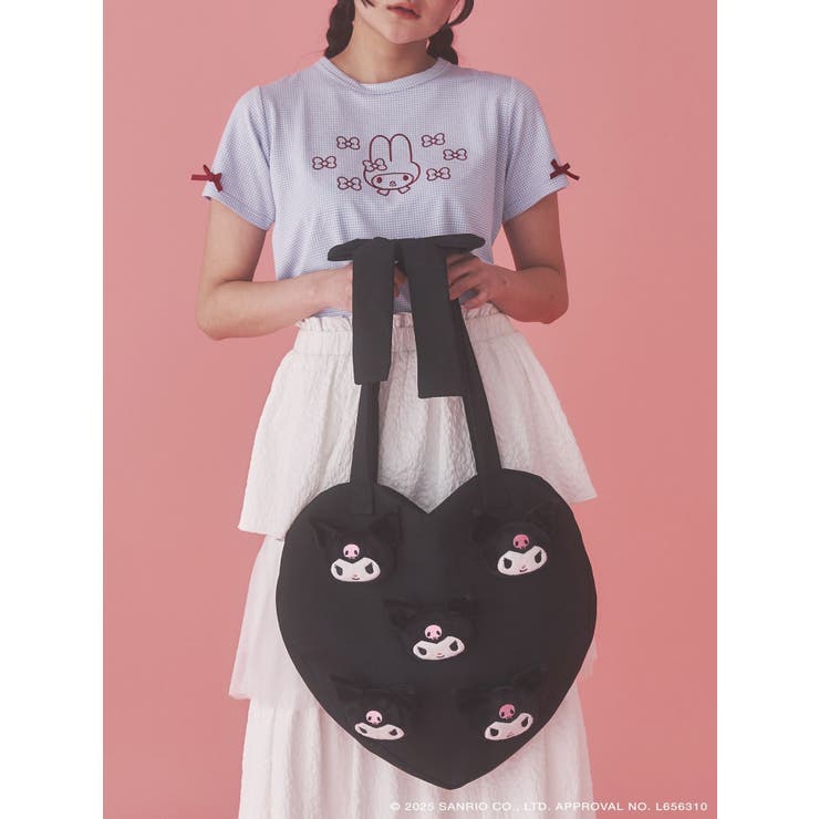 メロクロコラボ】KUROMI heart tote bag[品番：MKSW0064652]｜merry