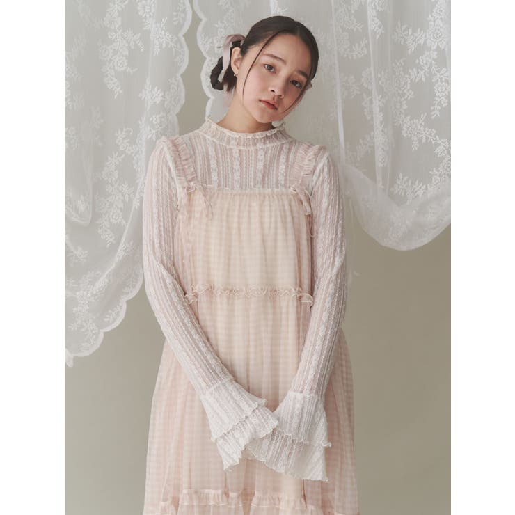 Wフレアスリーブレースtops[品番：MKSW0062584]｜merry jenny