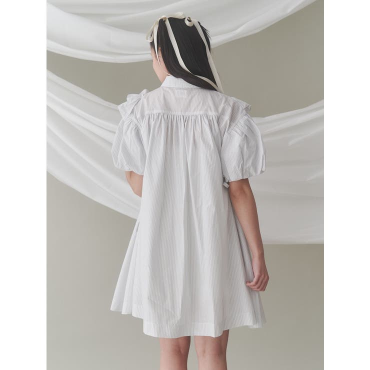 stripe frillfrill ワンピース[品番：MKSW0063403]｜merry jenny