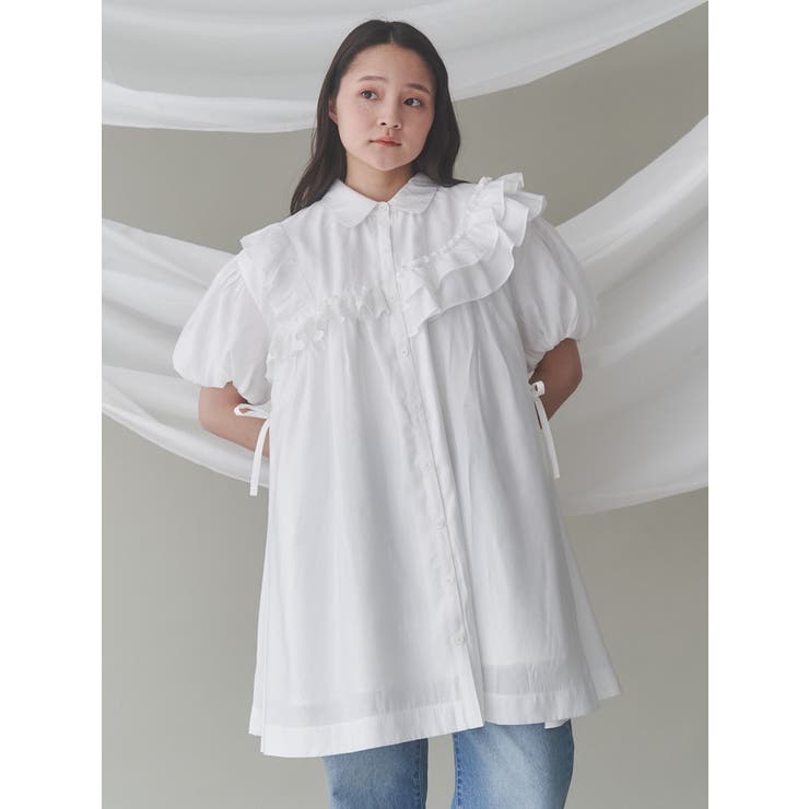 stripe frillfrill ワンピース[品番：MKSW0063403]｜merry jenny
