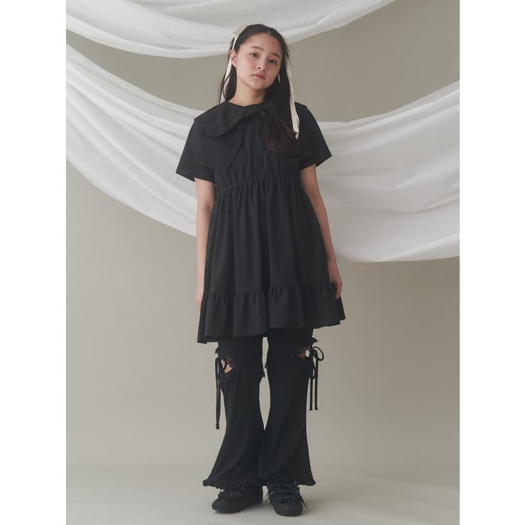 エムミーエメ ワンピース Big ribbon flare リボンミニワンピース BIG ribbon frillミニワンピース[品番：MKSW0063426]｜merry jenny