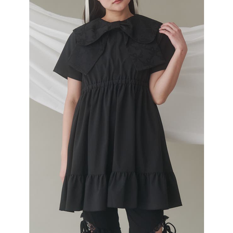 BIG ribbon frillミニワンピース[品番：MKSW0063426]｜merry jenny