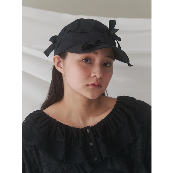 ブラック | ribbon ribbon cap | merry jenny