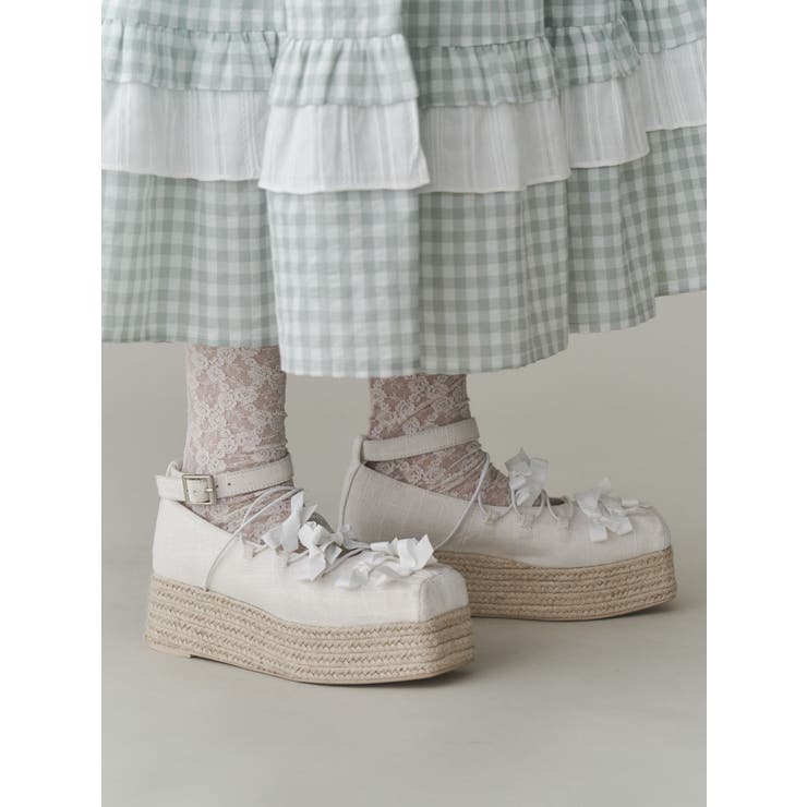 ribbon balletジュートウェッジサンダル[品番：MKSW0063434