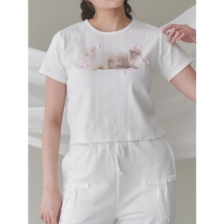 ラビットribbon Tシャツ | merry jenny | 詳細画像1 