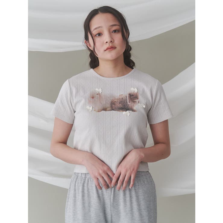 ラビットribbon Tシャツ | merry jenny | 詳細画像2 