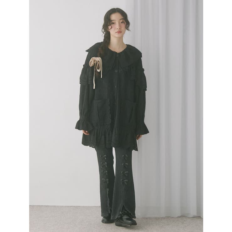 フリルフリルレースジャケット[品番：MKSW0065602]｜merry jenny