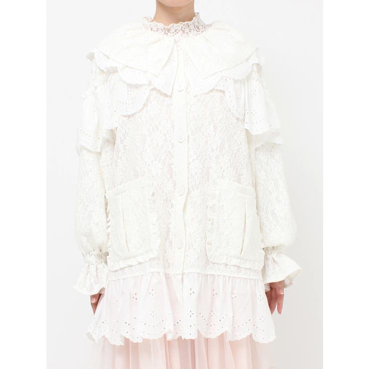 フリルフリルレースジャケット[品番：MKSW0065602]｜merry jenny