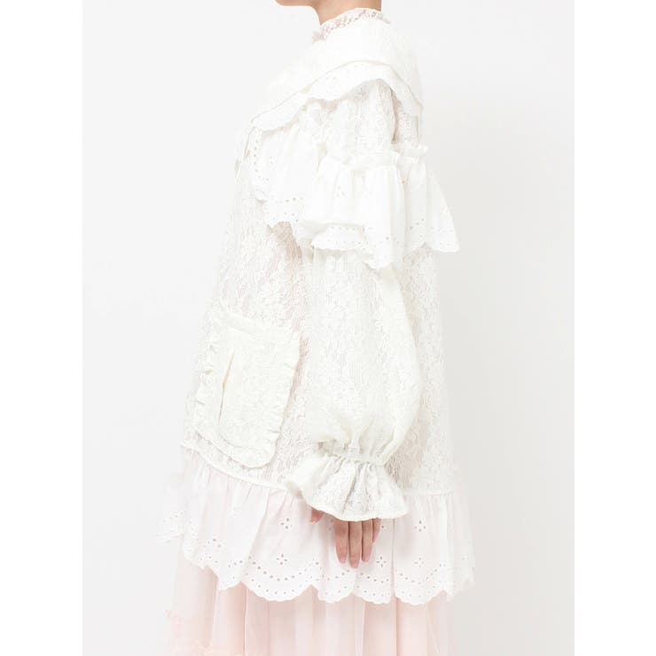 フリルフリルレースジャケット[品番：MKSW0065602]｜merry jenny