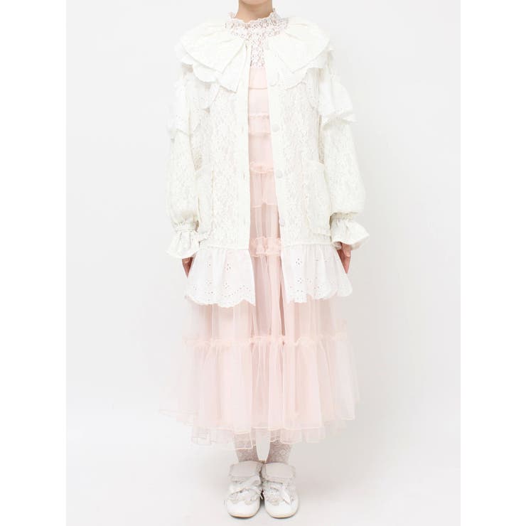 フリルフリルレースジャケット[品番：MKSW0065602]｜merry jenny