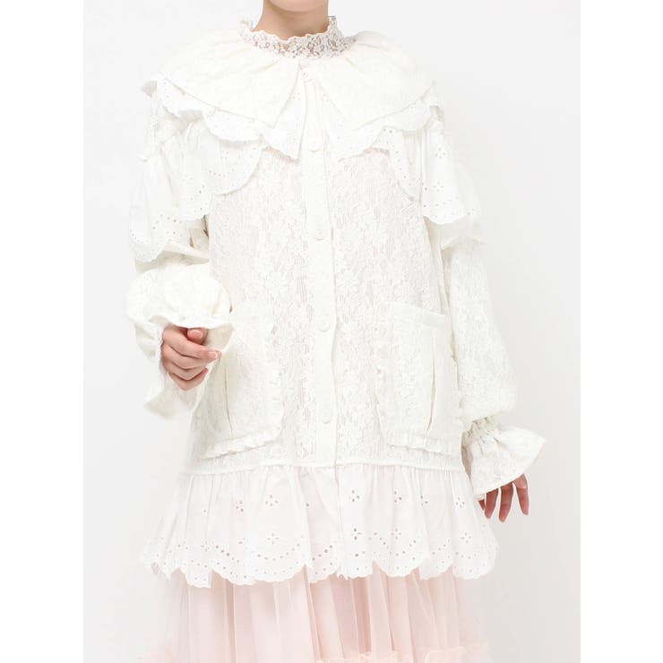 フリルフリルレースジャケット[品番：MKSW0065602]｜merry jenny