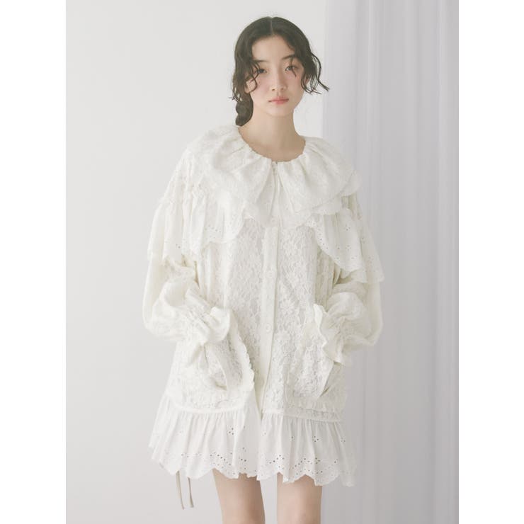 フリルフリルレースジャケット[品番：MKSW0065602]｜merry jenny