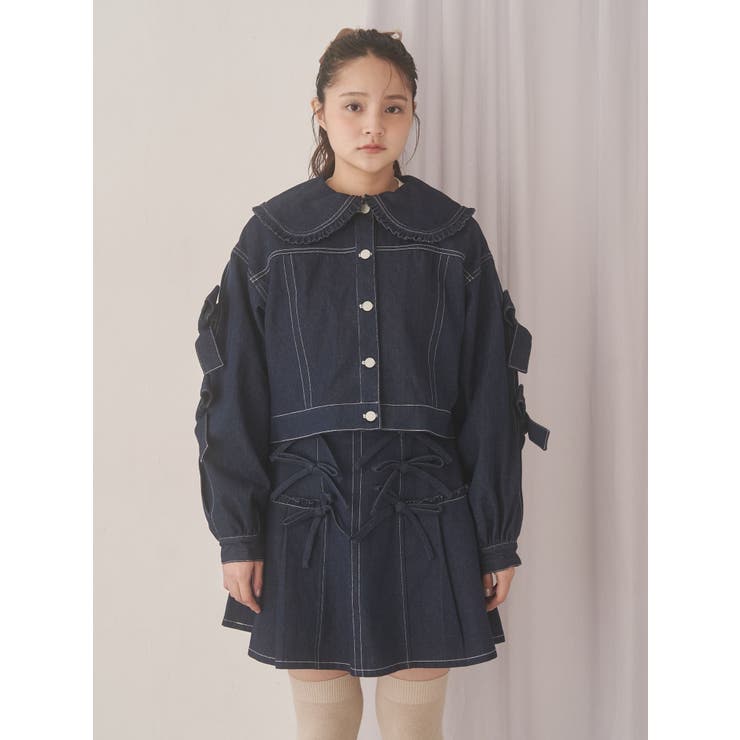 Bigリボンデニムジャケット | merry jenny | 詳細画像3 