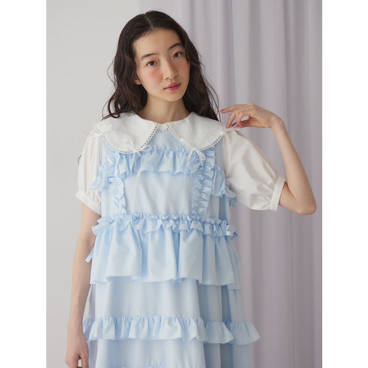 フリルティアードワンピース[品番：MKSW0064723]｜merry jenny