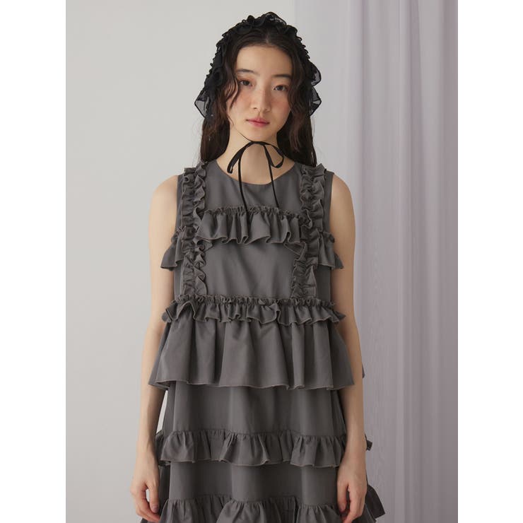 【美品】merry jenny / フリルティアードワンピース♡ブラック メリージェニー merry jenny フリルティアードワンピース