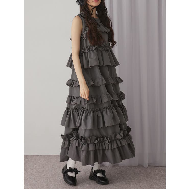 フリルティアードワンピース[品番：MKSW0064723]｜merry jenny