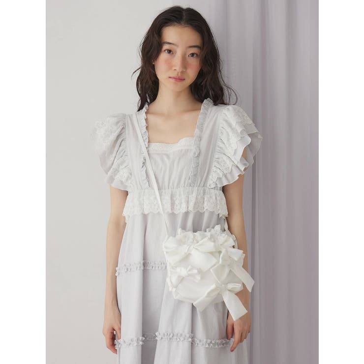 ストライプレースワンピース[品番：MKSW0064724]｜merry jenny