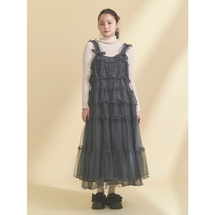 チュールドロストロングワンピース[品番：MKSW0065265]｜merry jenny