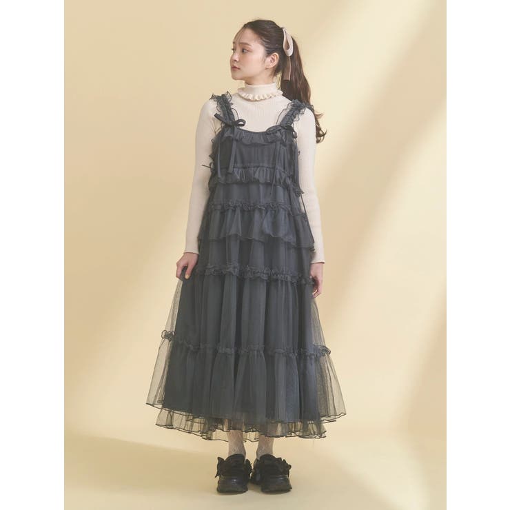 チュールドロストロングワンピース[品番：MKSW0065265]｜merry jenny