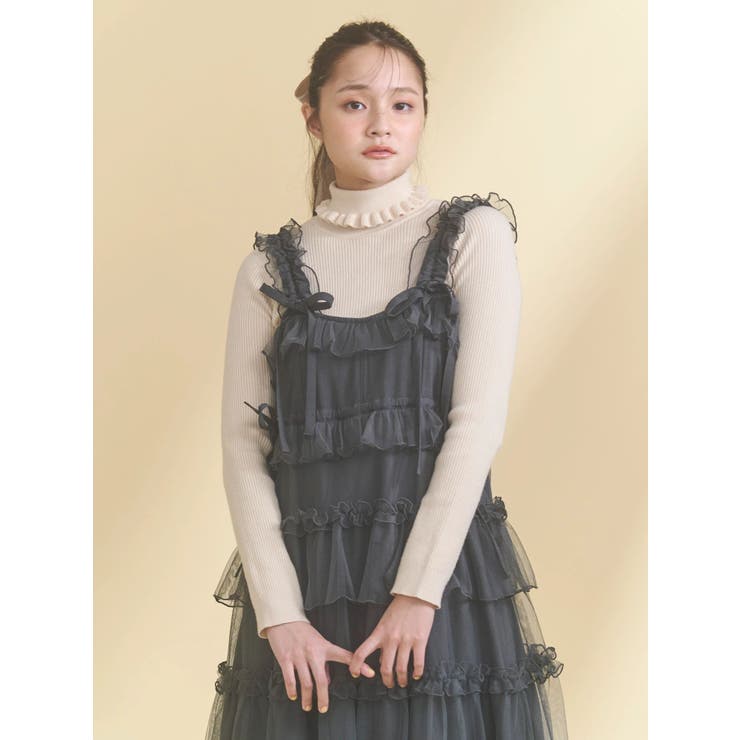 チュールドロストロングワンピース[品番：MKSW0065265]｜merry jenny