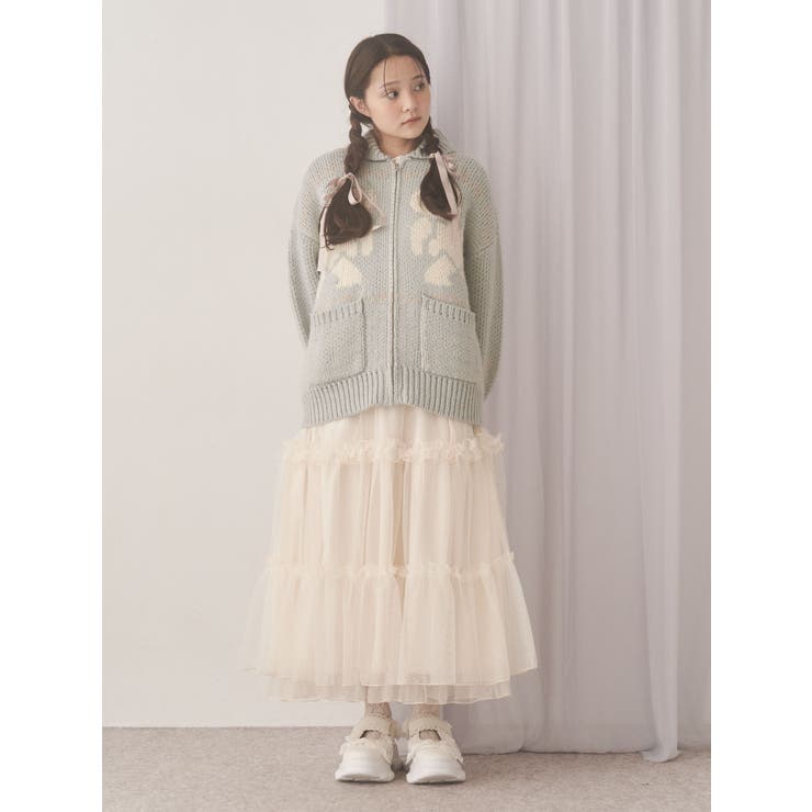 チュールドロストロングワンピース[品番：MKSW0065265]｜merry jenny