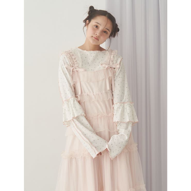 チュールドロストロングワンピース[品番：MKSW0065265]｜merry jenny