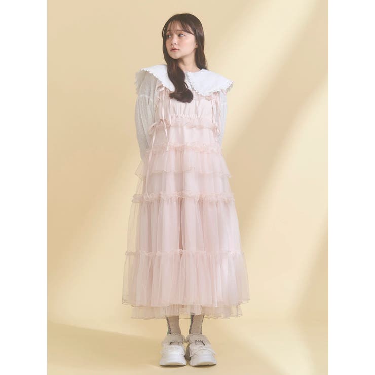 チュールドロストロングワンピース[品番：MKSW0065265]｜merry