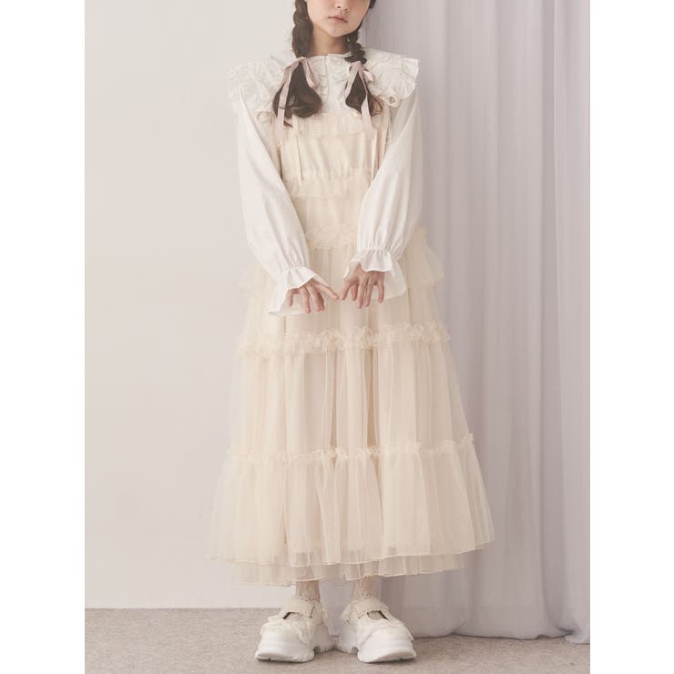 チュールドロストロングワンピース[品番：MKSW0065265]｜merry jenny