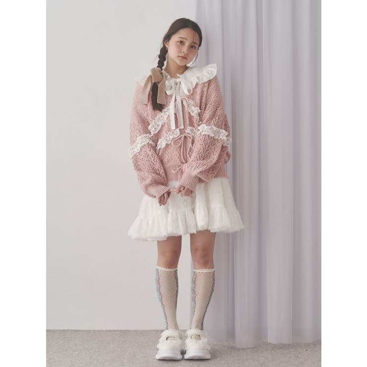 flowerジャガードミニワンピース[品番：MKSW0065069]｜merry jenny