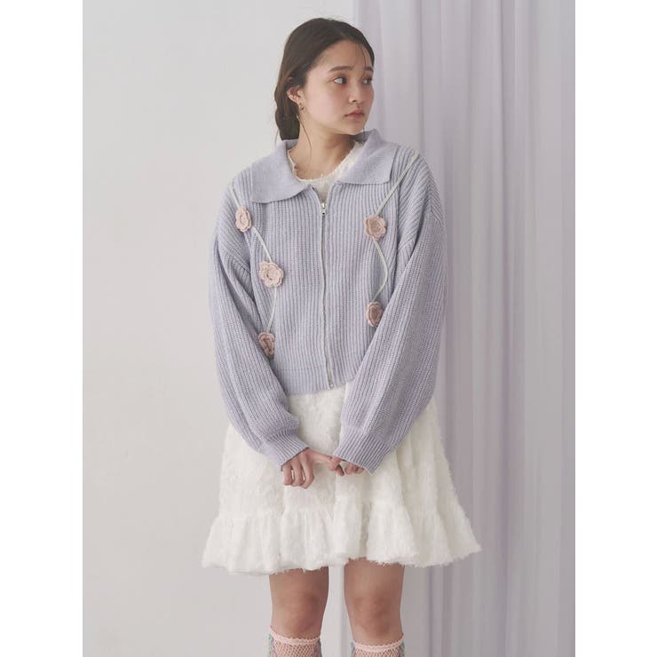 flowerジャガードミニワンピース[品番：MKSW0065069]｜merry jenny