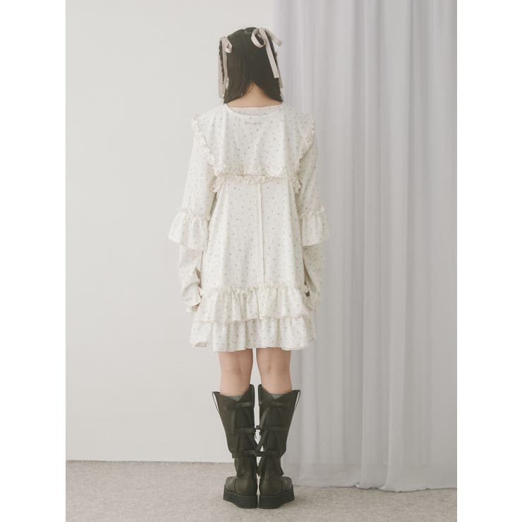 flower waffleミニワンピース[品番：MKSW0065272]｜merry jenny