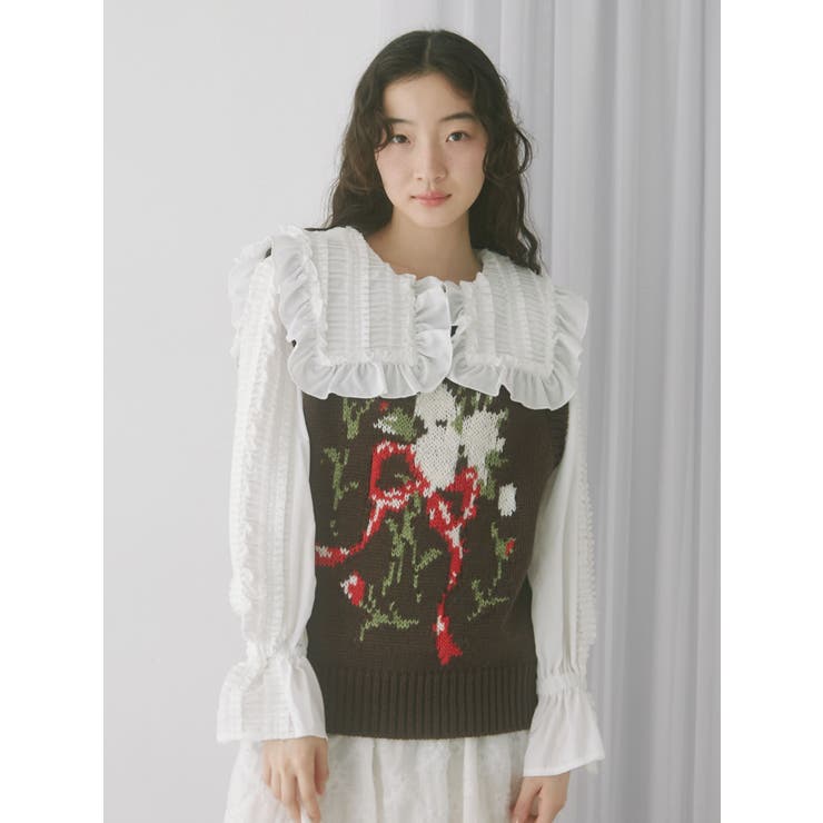 フリルギャザーブラウス[品番：MKSW0065603]｜merry jenny（メリージェ