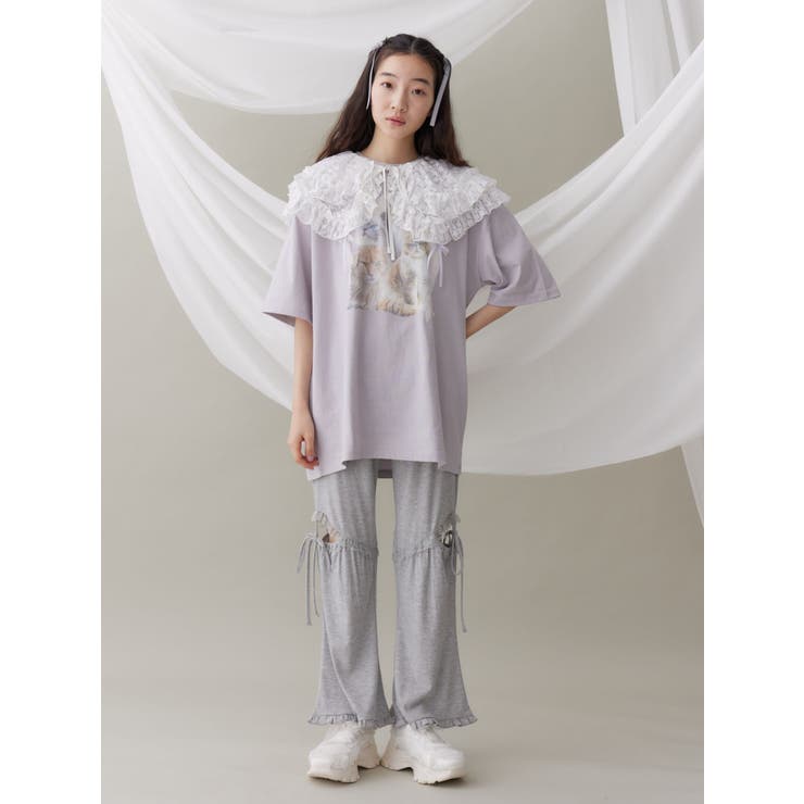 【即日発送】merry jennyレースカットフリルリブパンツ　新品 レースカットフリルリブパンツ（スウェットパンツ）｜merry